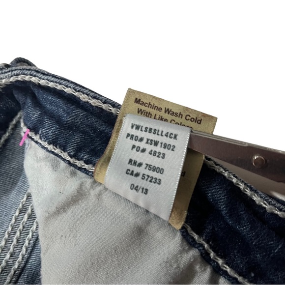 Big Star Liv Slim Boot Women Dark Wash Jeans Sz 30Lx34 Flap Pockets Thick Stitch - Picture 9 of 15